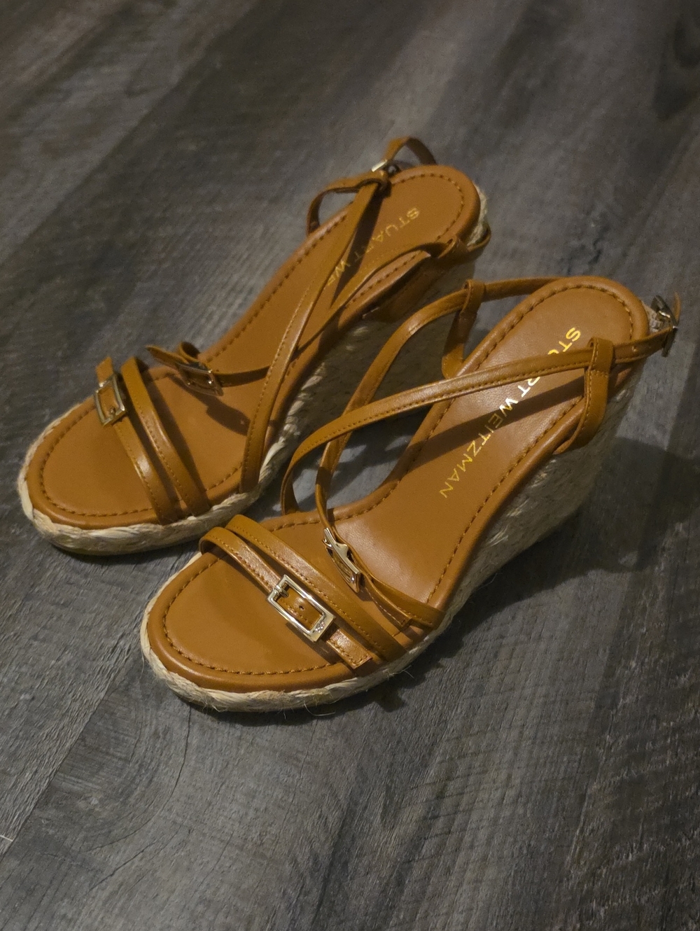 Stuart Weitzman Georgie Espadrille Wedge Sandals Size 6.5 - Picture 1 of 8